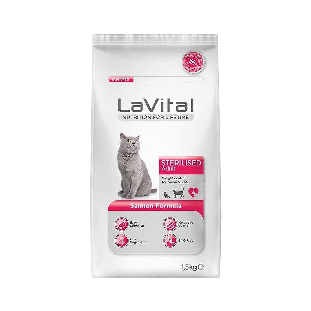 LaVital Kilo Kontrolü İçin Somon Balıklı Kısır Kedi Maması (1,5 kg)