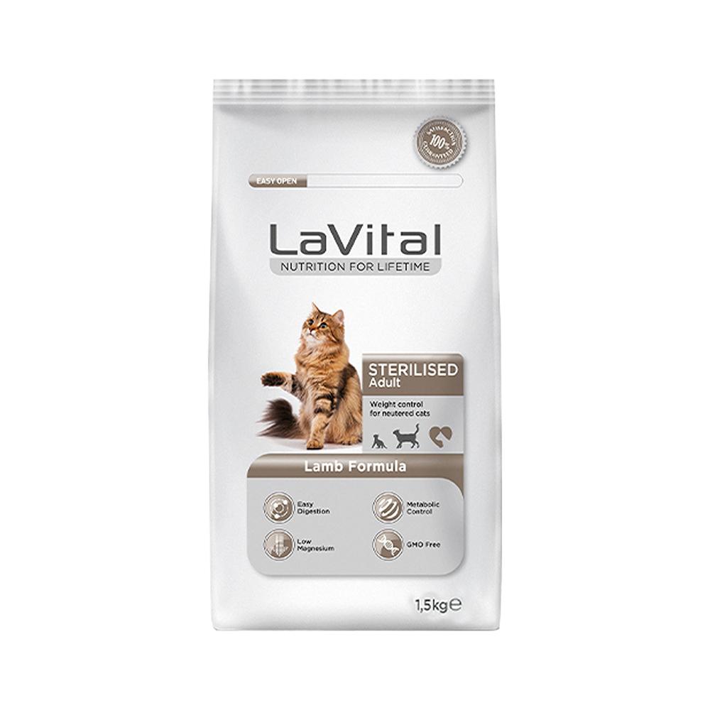 Lavital Kilo Kontrolü İçin Kuzulu Kısırlaştırılmış Kedi Maması (1,5 kg)