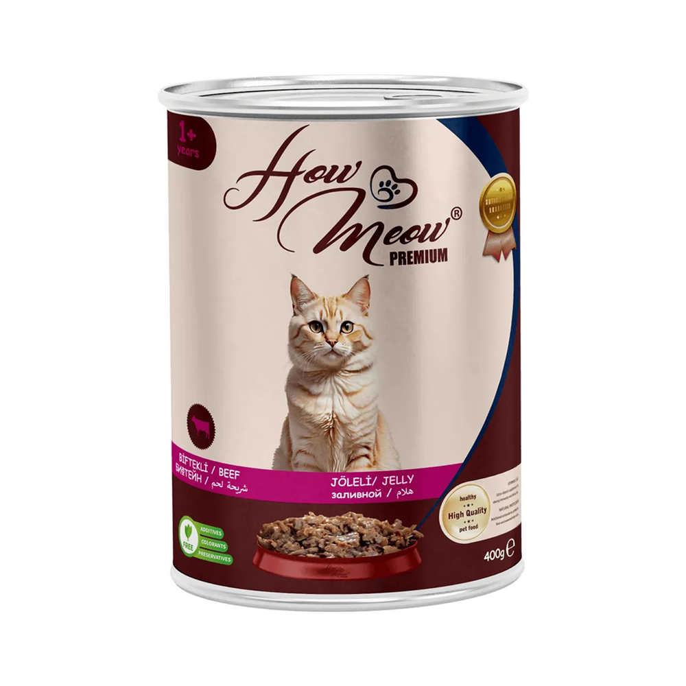 How Meow Biftek Etli Yetişkin Kedi Yaş Maması (400 g)