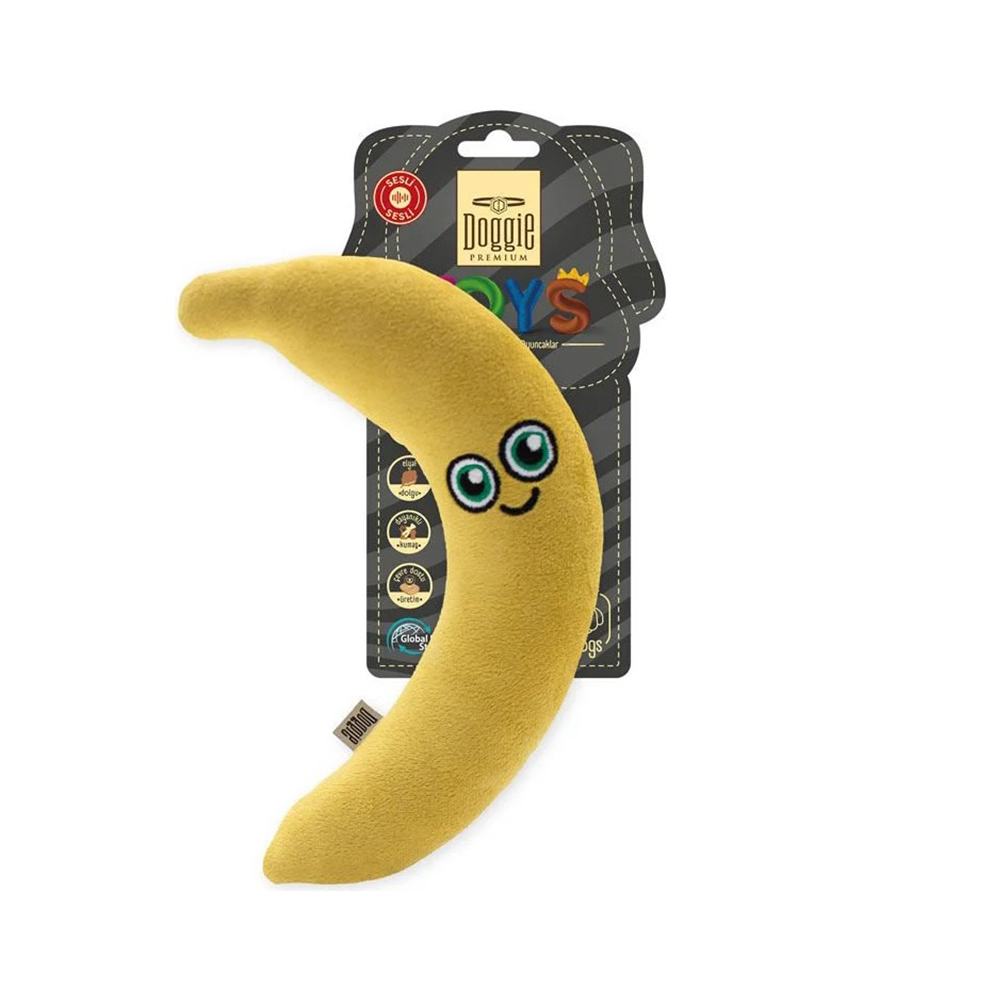 Doggie Peluş Muz Figürlü Köpek Oyuncağı (20 cm)