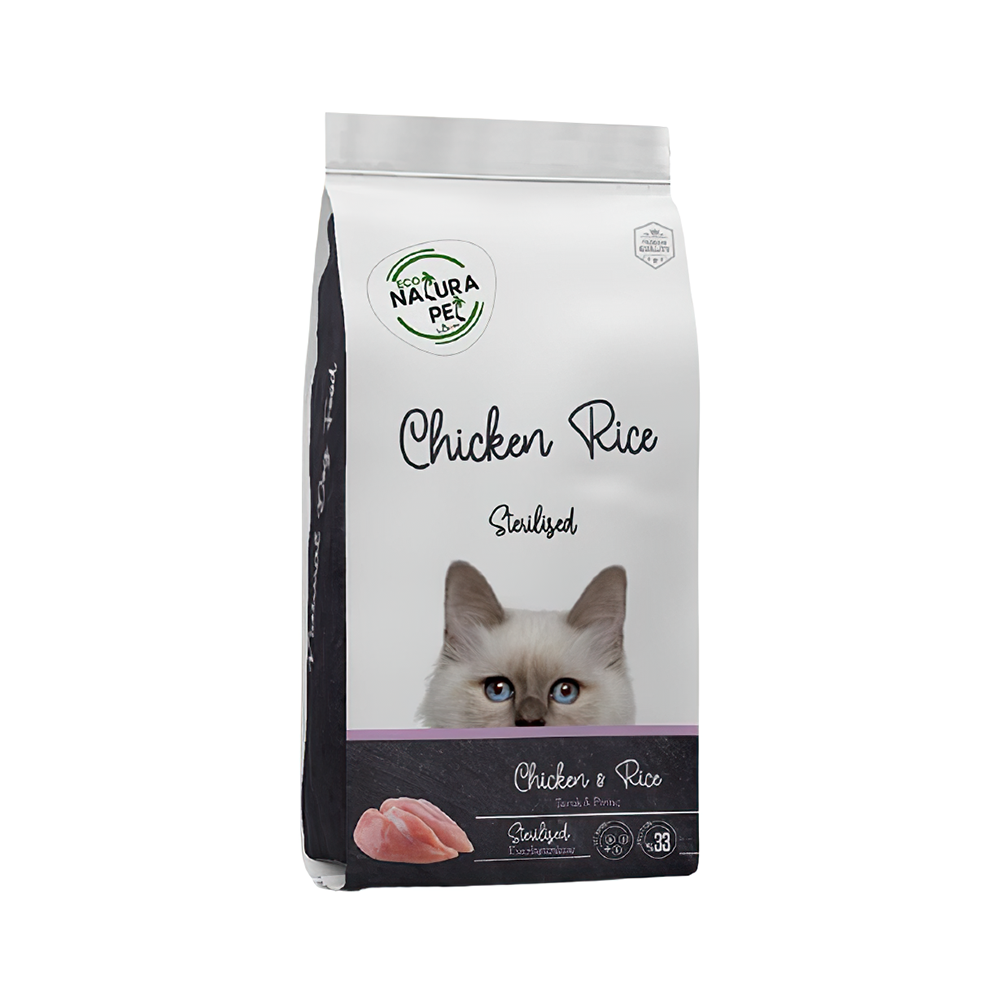 Eco Natura Pet Tavuk Etli ve Pirinçli Kısırlaştırılmış Kedi Maması (15 kg)