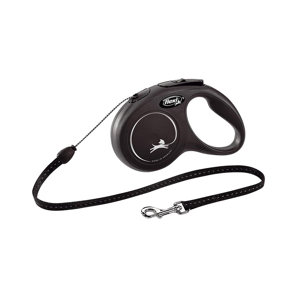 Flexi New Classic Otomatik İp Siyah Köpek Gezdirme Tasması S (5 m)