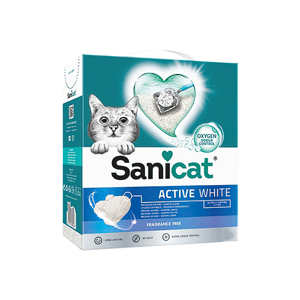 Sanicat Active White Ultra Topaklanan İnce Taneli Kedi Kumu (10 L)