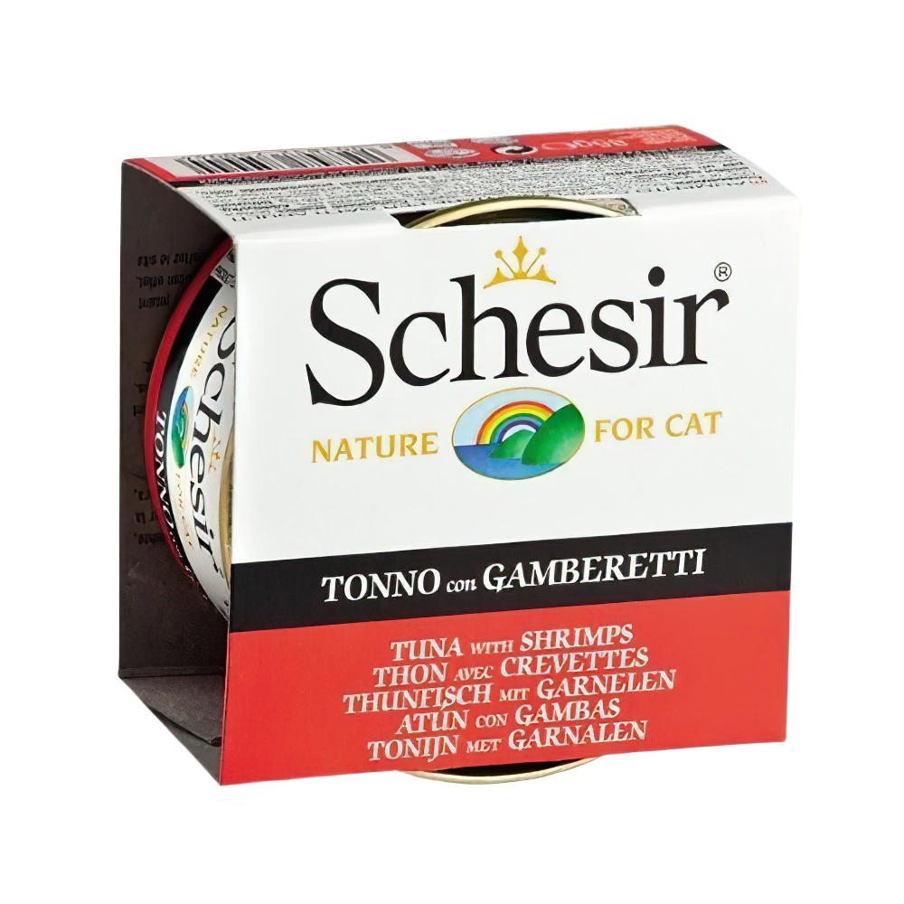 Schesir Ton Balıklı ve Karidesli Yetişkin Kedi Konserve Maması (85 g)