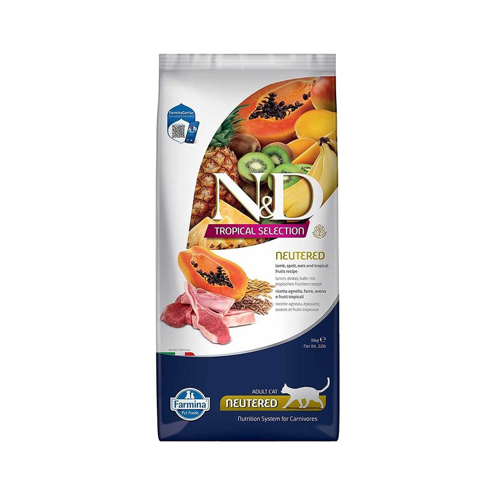 N&D Tropical Kuzu Etli Kısırlaştırılmış Kedi Maması (10 kg)