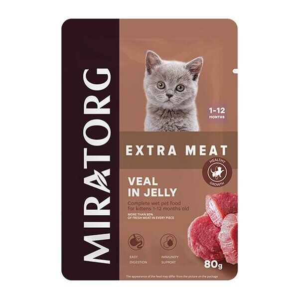 Miratorg Kitten Jelly Dana Etli Yavru Kedi Yaş Maması 80 Gr