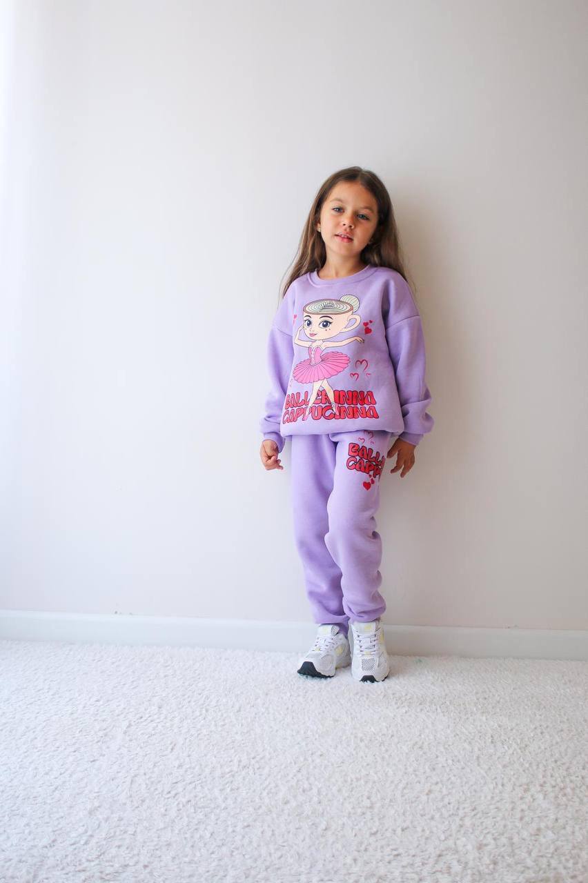 Lila balerinna kız eşofman takımı