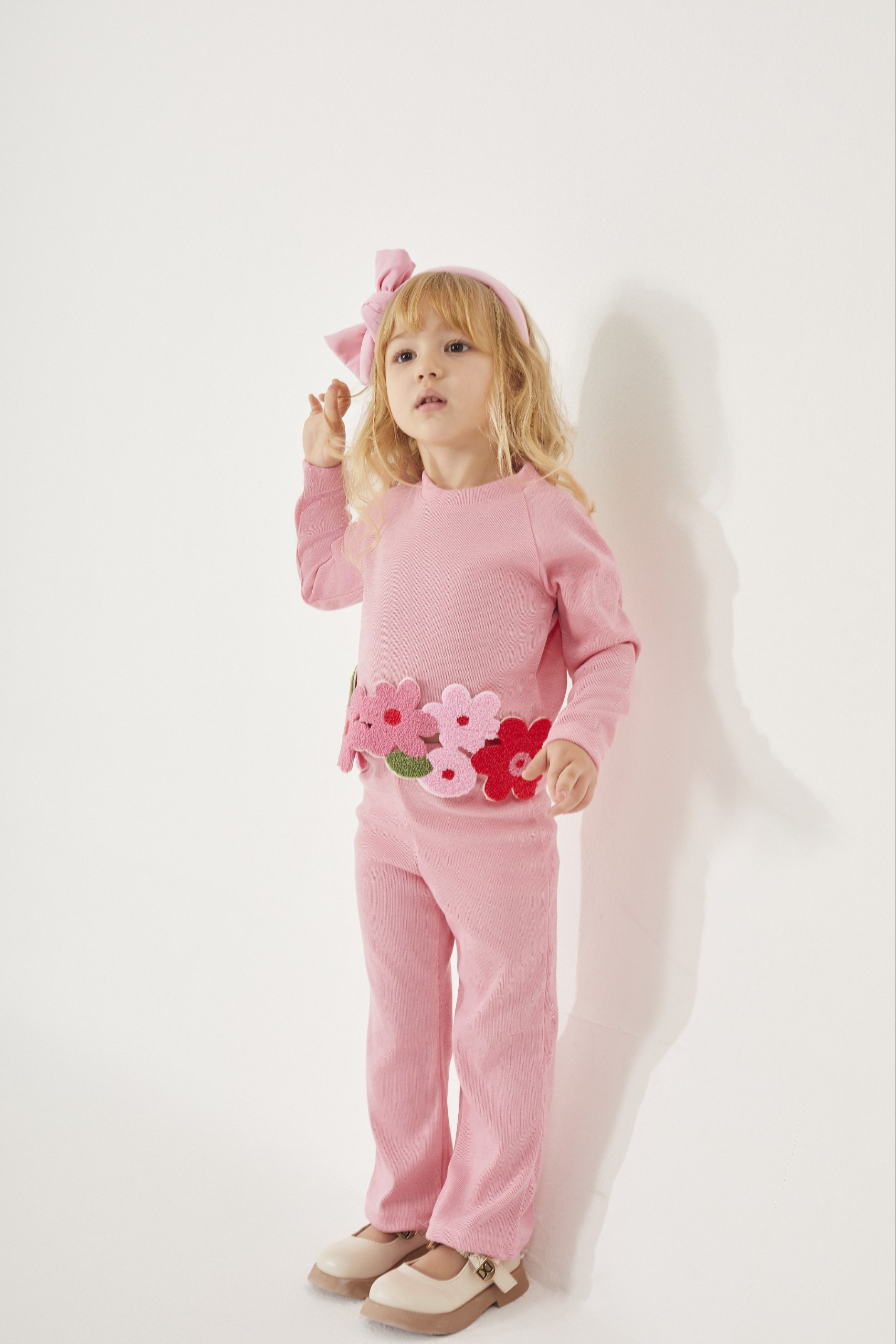 Kız çocuk İspanyol paça çiçekli takım