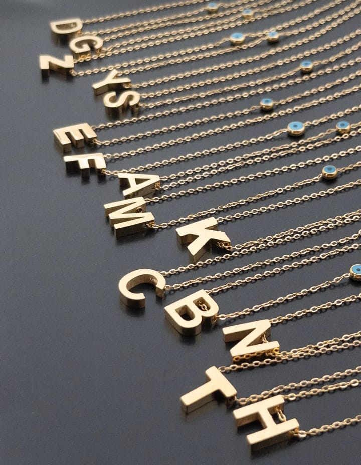 Jade'm Gold Çelik S Harfli Kolye