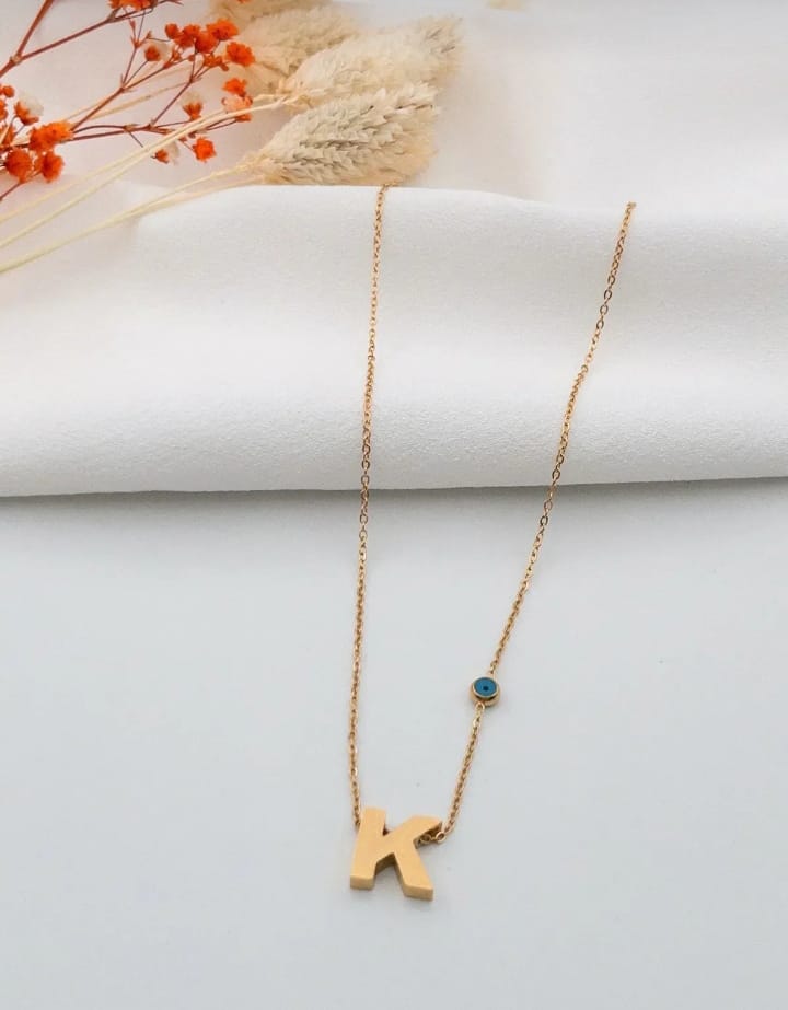 Jade'm Gold Çelik K Harfli Kolye