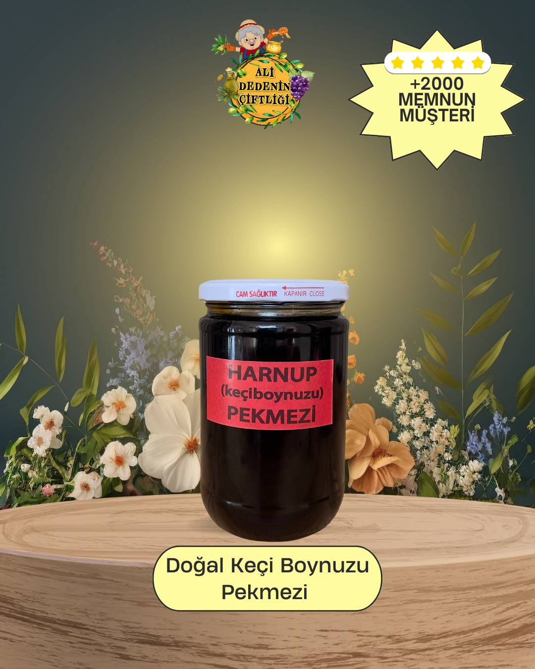 Doğal Keçiboynuzu Pekmezi 1 Kg | Ali Dedenin Çiftliği