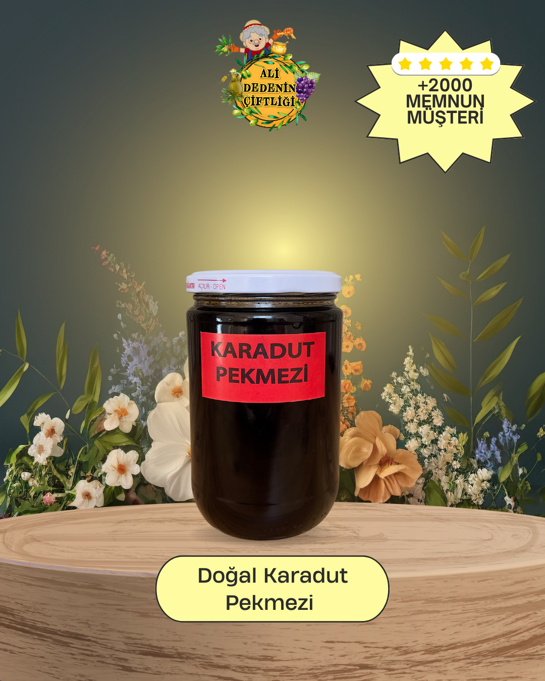 Doğal Karadut Pekmezi 1 Kg | Katkısız & Şifalı | Ali Dedenin Çiftliği