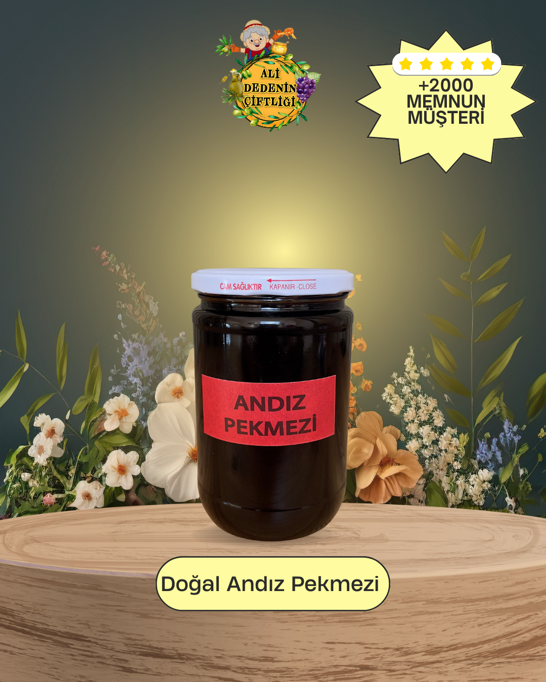 Doğal Andız Pekmezi 1 Kg | Katkısız ve Geleneksel | Ali Dedenin Çiftliği