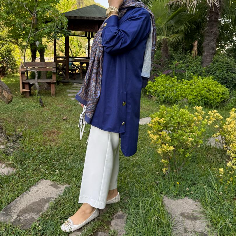 Asimetrik tunik (lacivert)