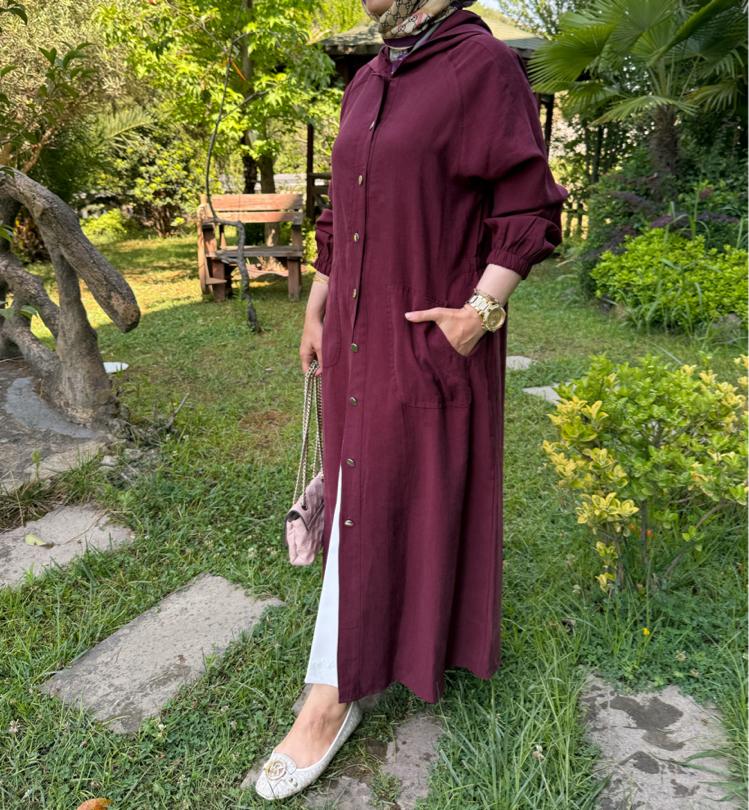 Lyocell tam boy kap (bordo)