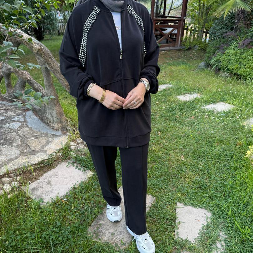 Taş işlemeli oysho takım/siyah