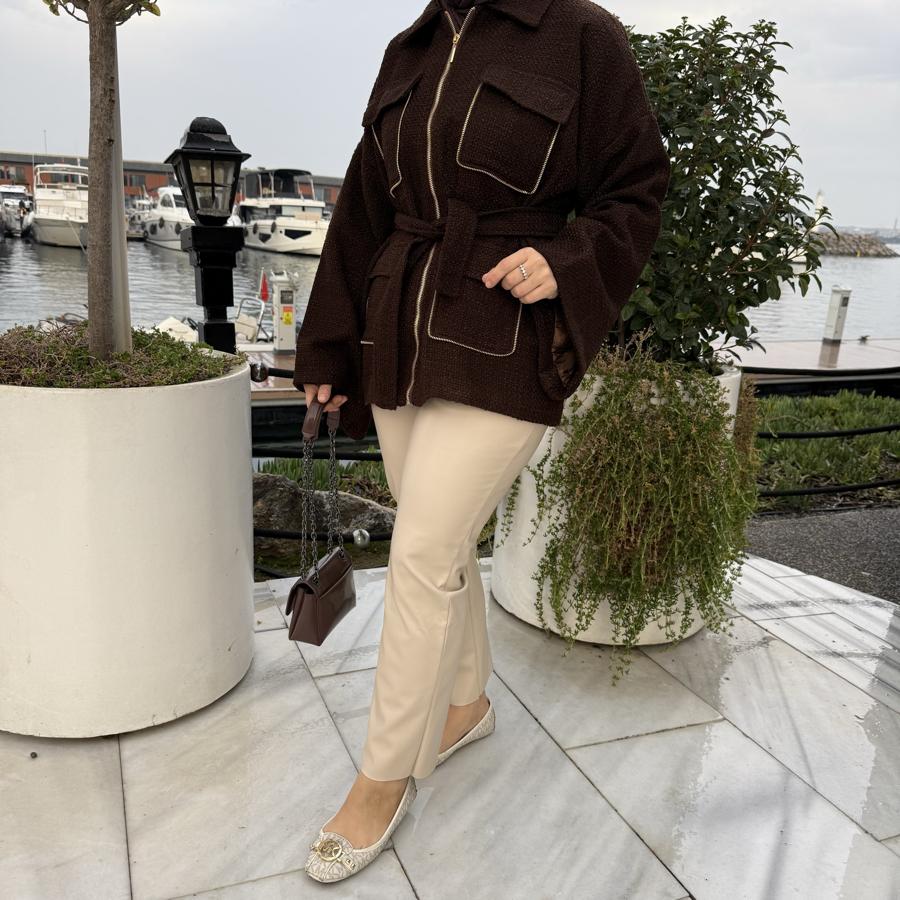 Tüvit trenç /kahverengi