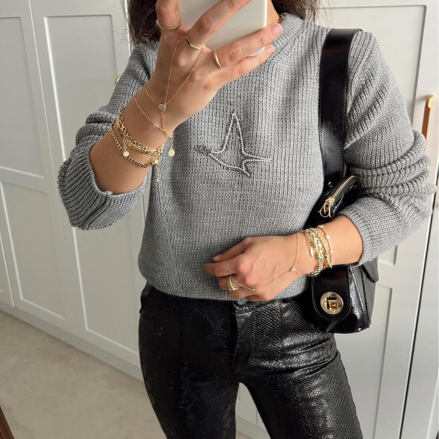 Bymn simli  kazak/gri