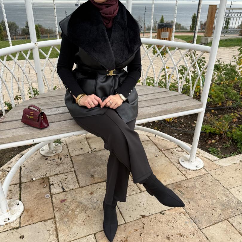 Süet nubuk yelek/siyah