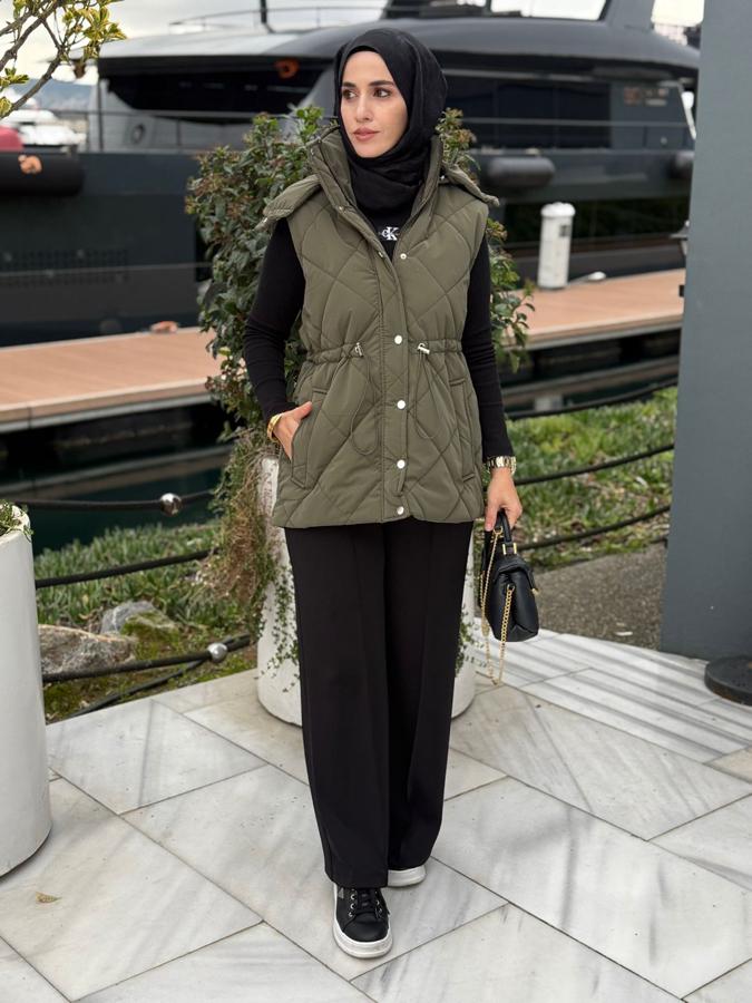 Kapitone şişme yelek/haki