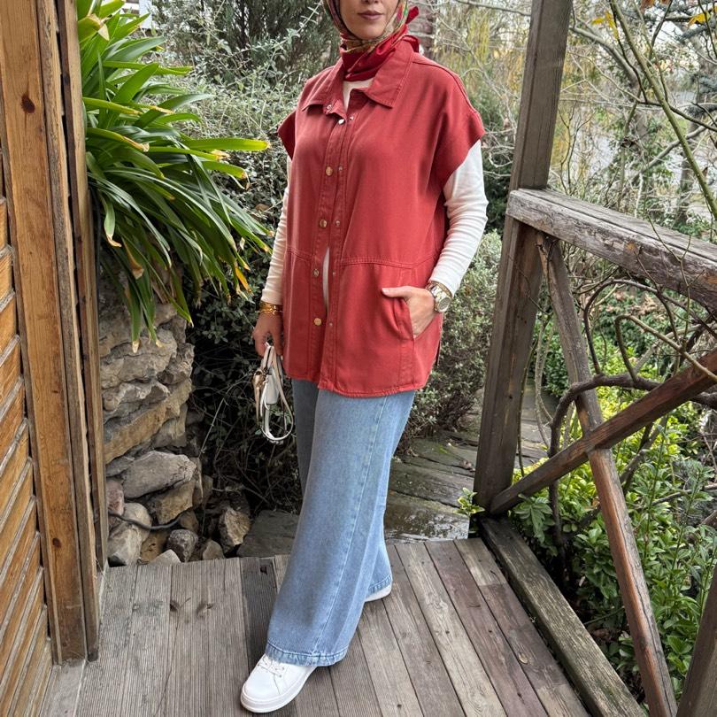 Tensel kot yelek/kiremit