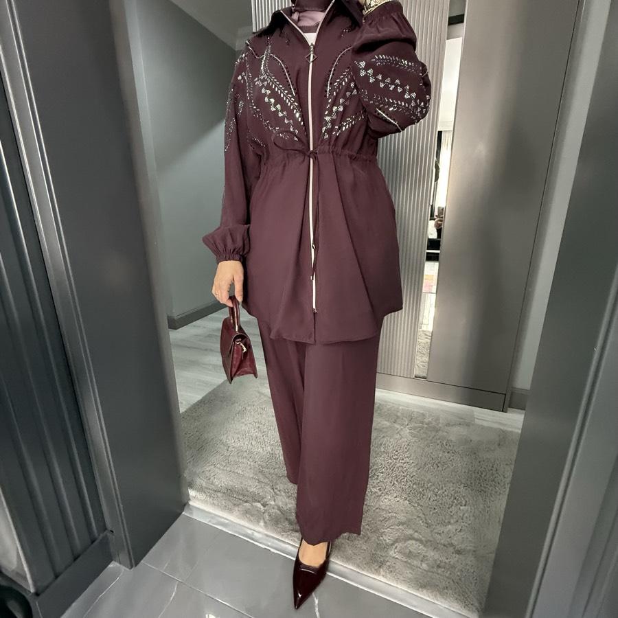 Taşlı takım /mürdüm