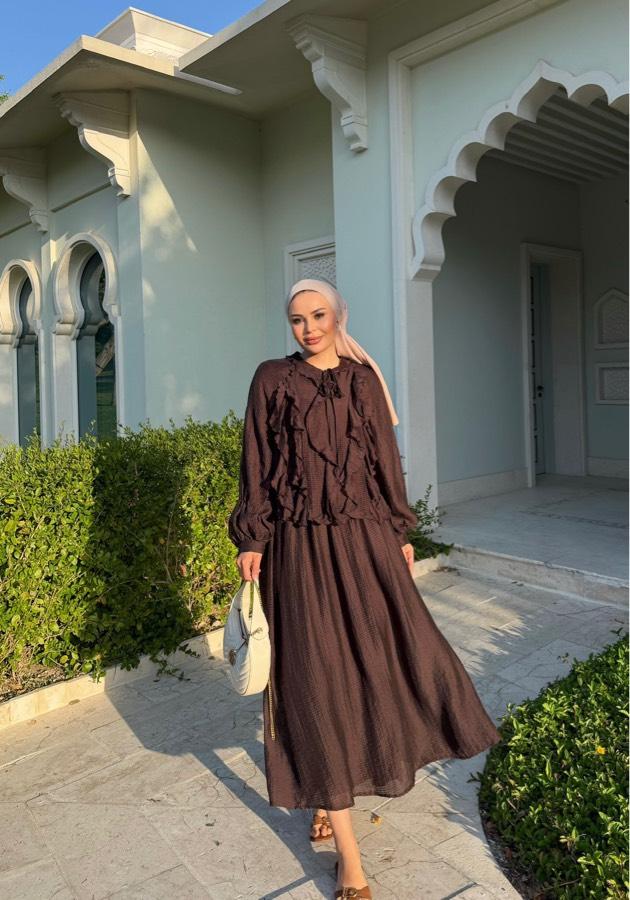 Neva etekli takım/kahve