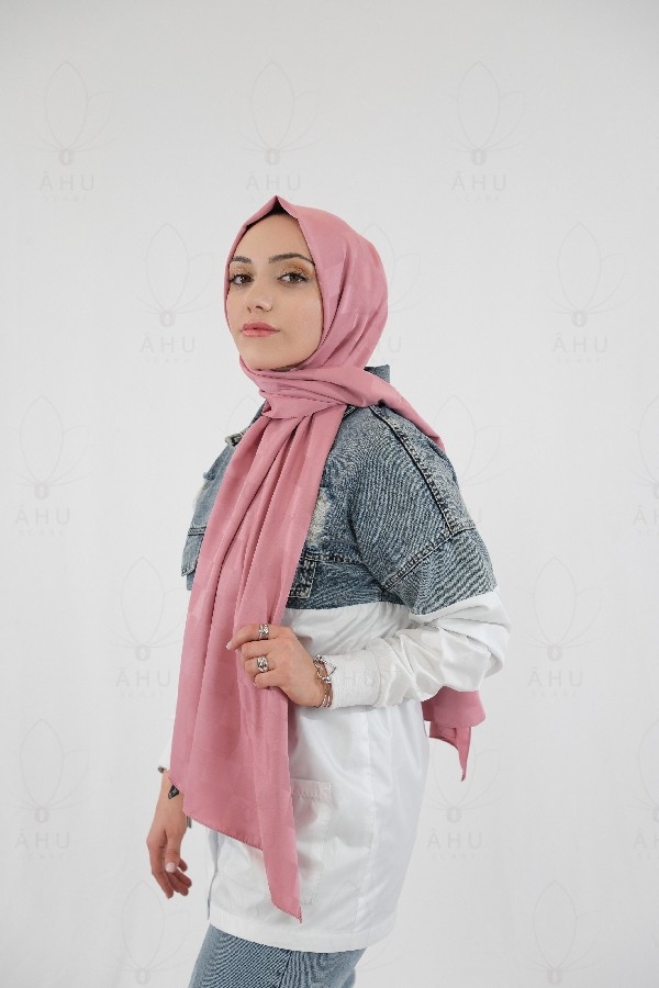 Dama Desen Jakar Şal - Pudra