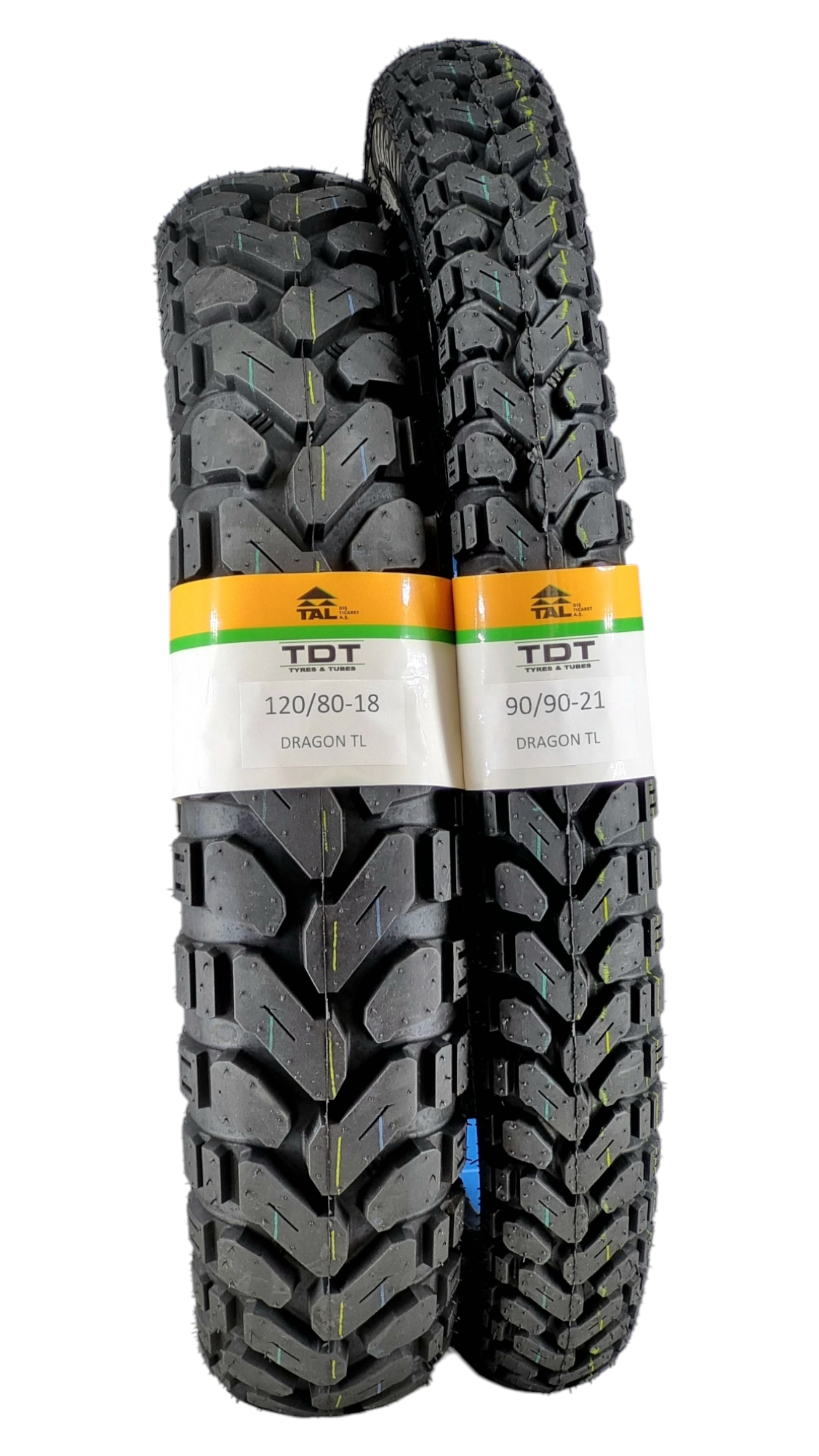 TDT TYRES 120/80-18 VE 90/90-21 TL (TUBELESS - DUBLEKS) LASTİK TAKIMI DRAGON