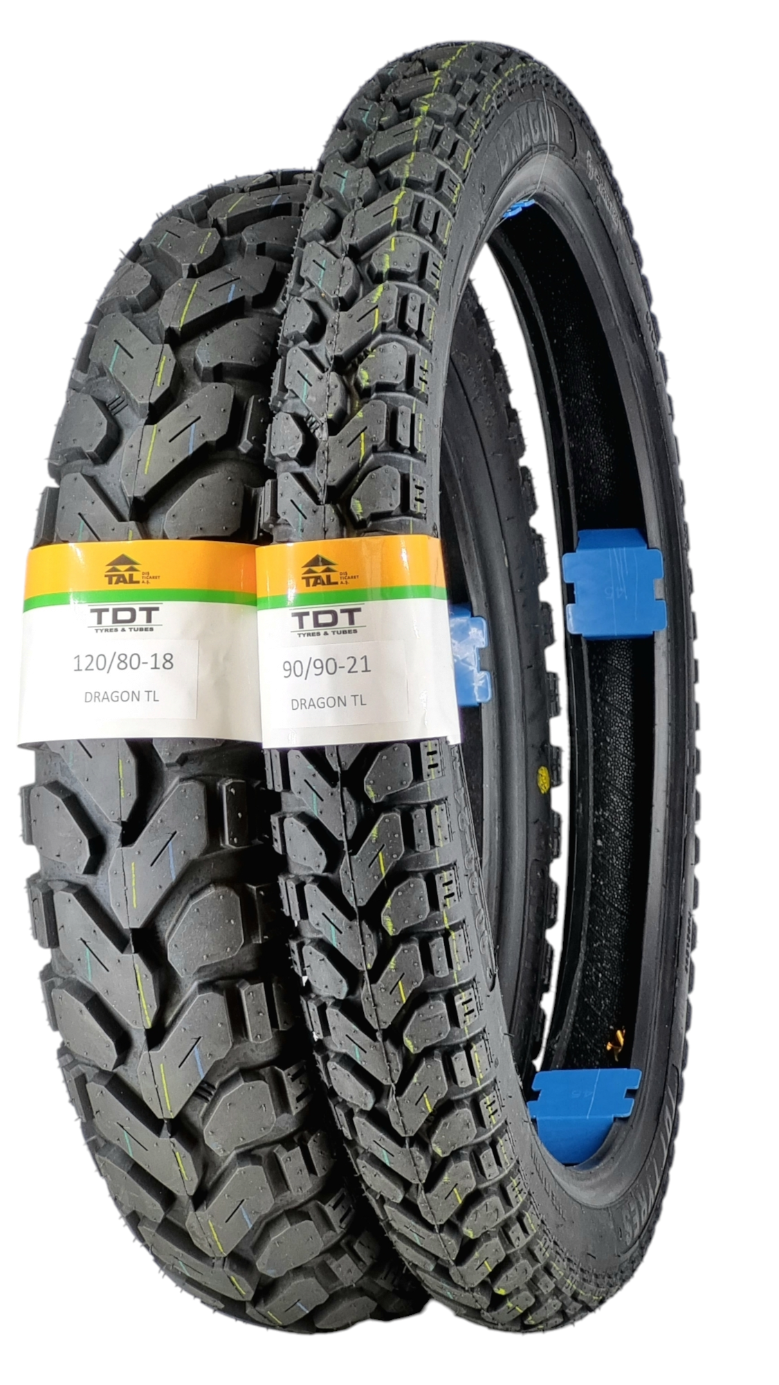 TDT TYRES 120/80-18 VE 90/90-21 TL (TUBELESS - DUBLEKS) LASTİK TAKIMI DRAGON