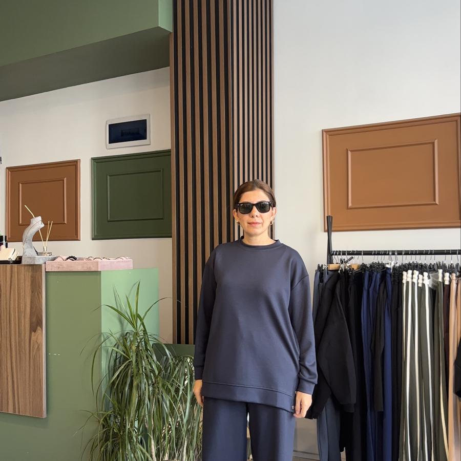 Antrasit yanları çıtçıtlı takım