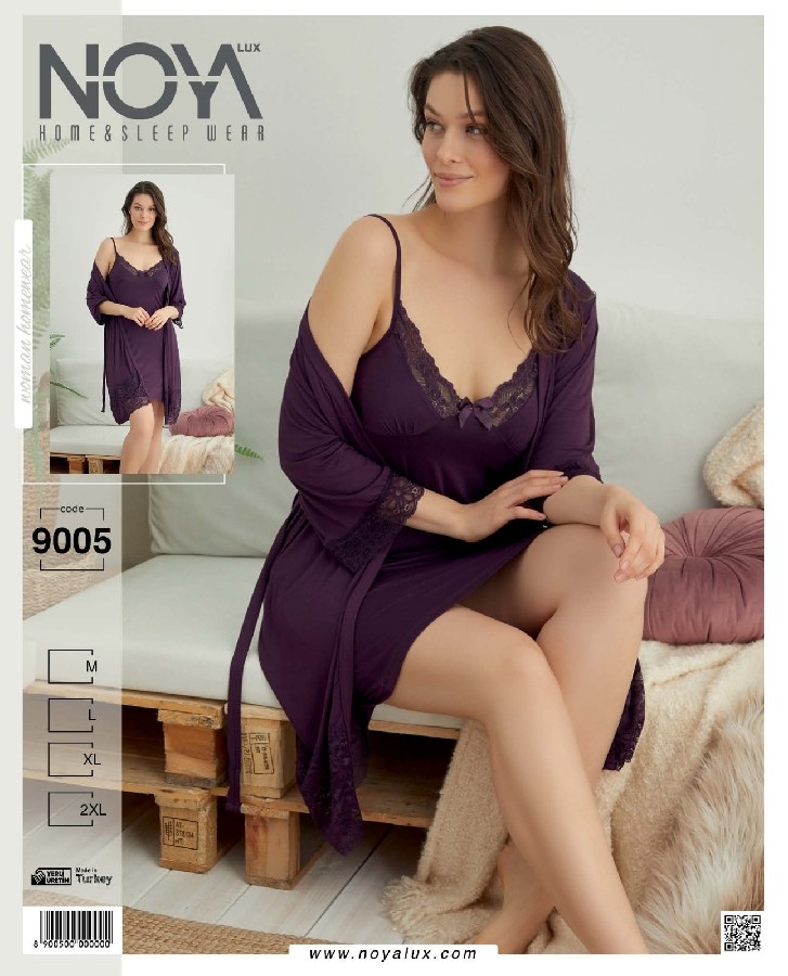 Noyalüx İkili Sabahlıklı Gecelik 9005