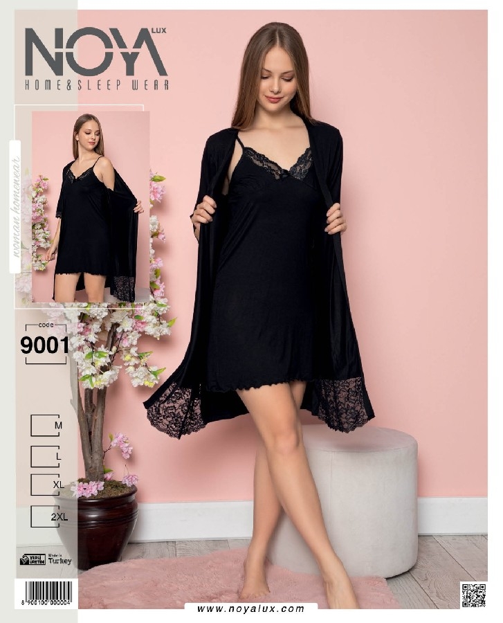 Noyalüx İkili Sabahlıklı Gecelik 9001