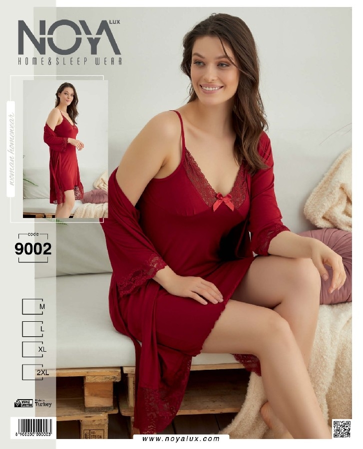 Noyalüx İkili Sabahlıklı Gecelik 9002