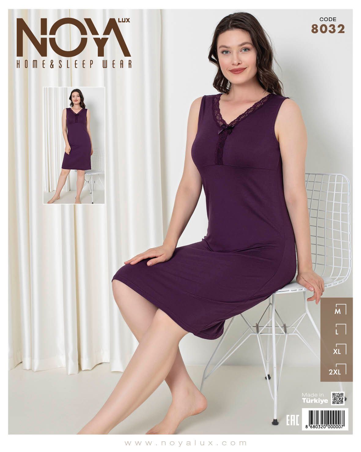 Noyalux Mor Kalın Askılı Gecelik 8032