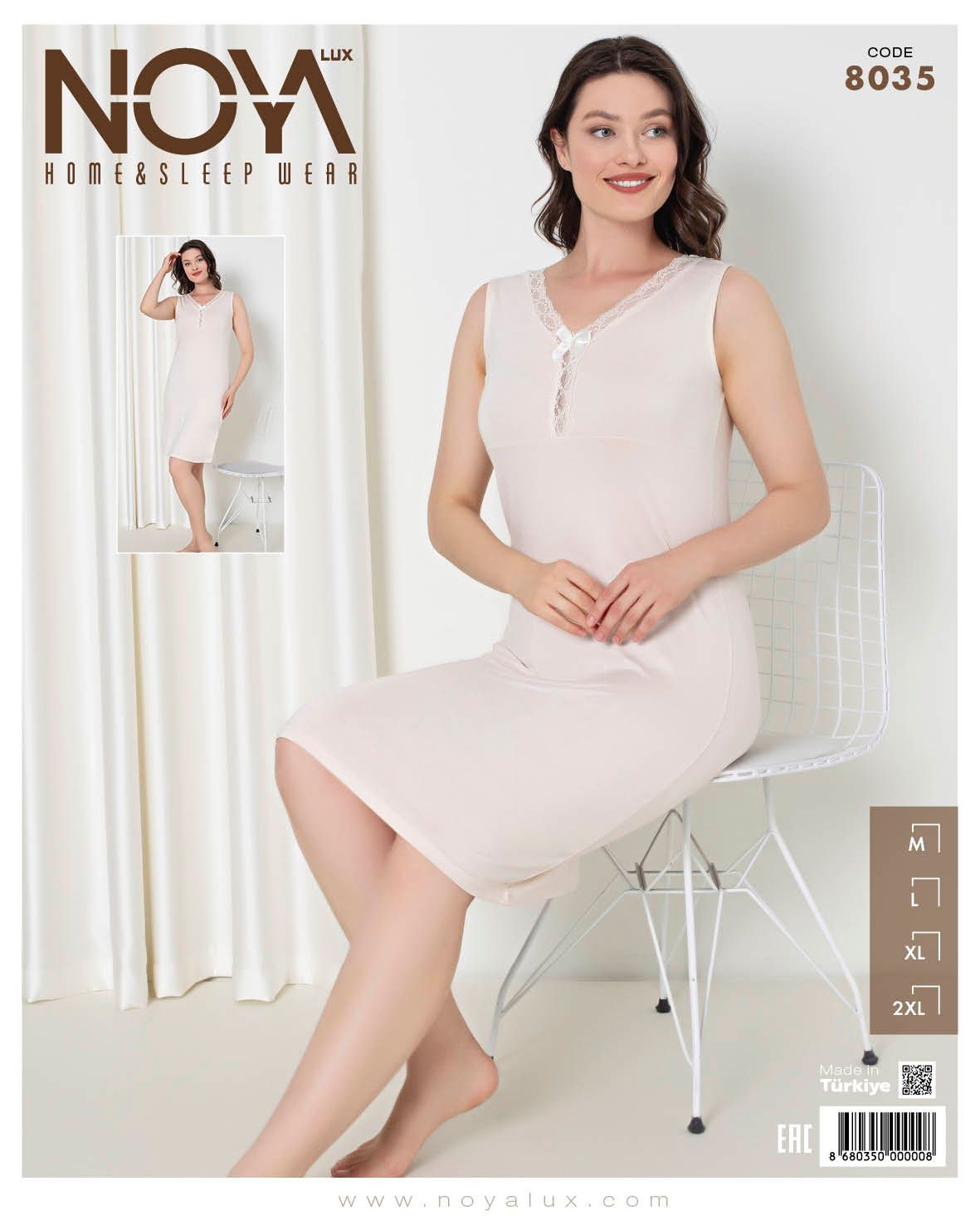 Noyalux Kalın Askılı Gecelik 8035