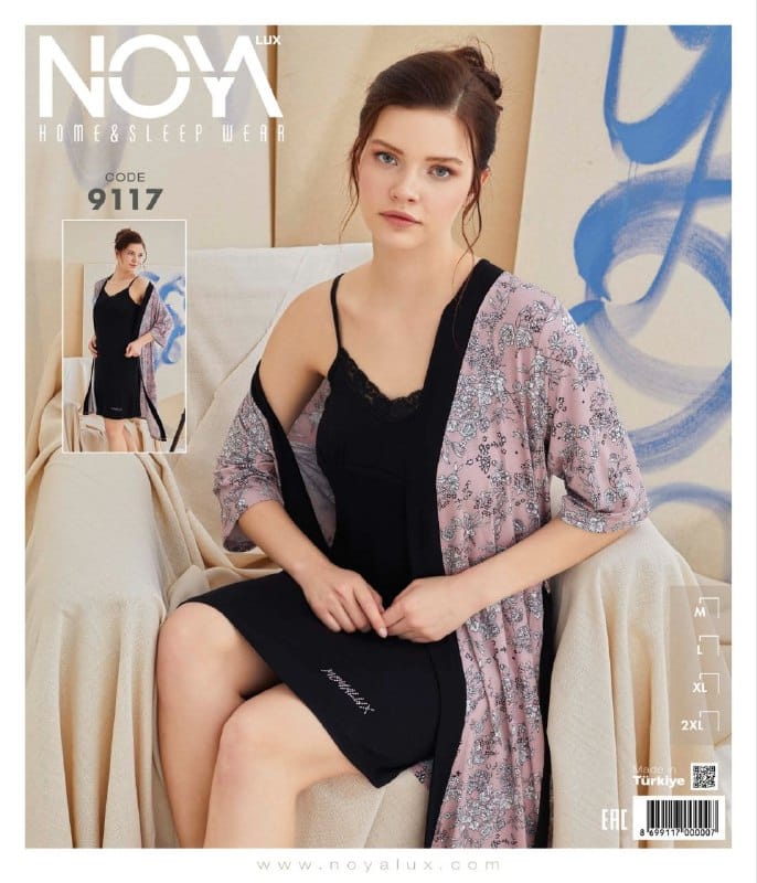 Noyalüx İkili Sabahlıklı Gecelik 9117