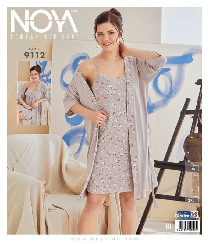 Noyalüx İkili Sabahlıklı Gecelik 9112