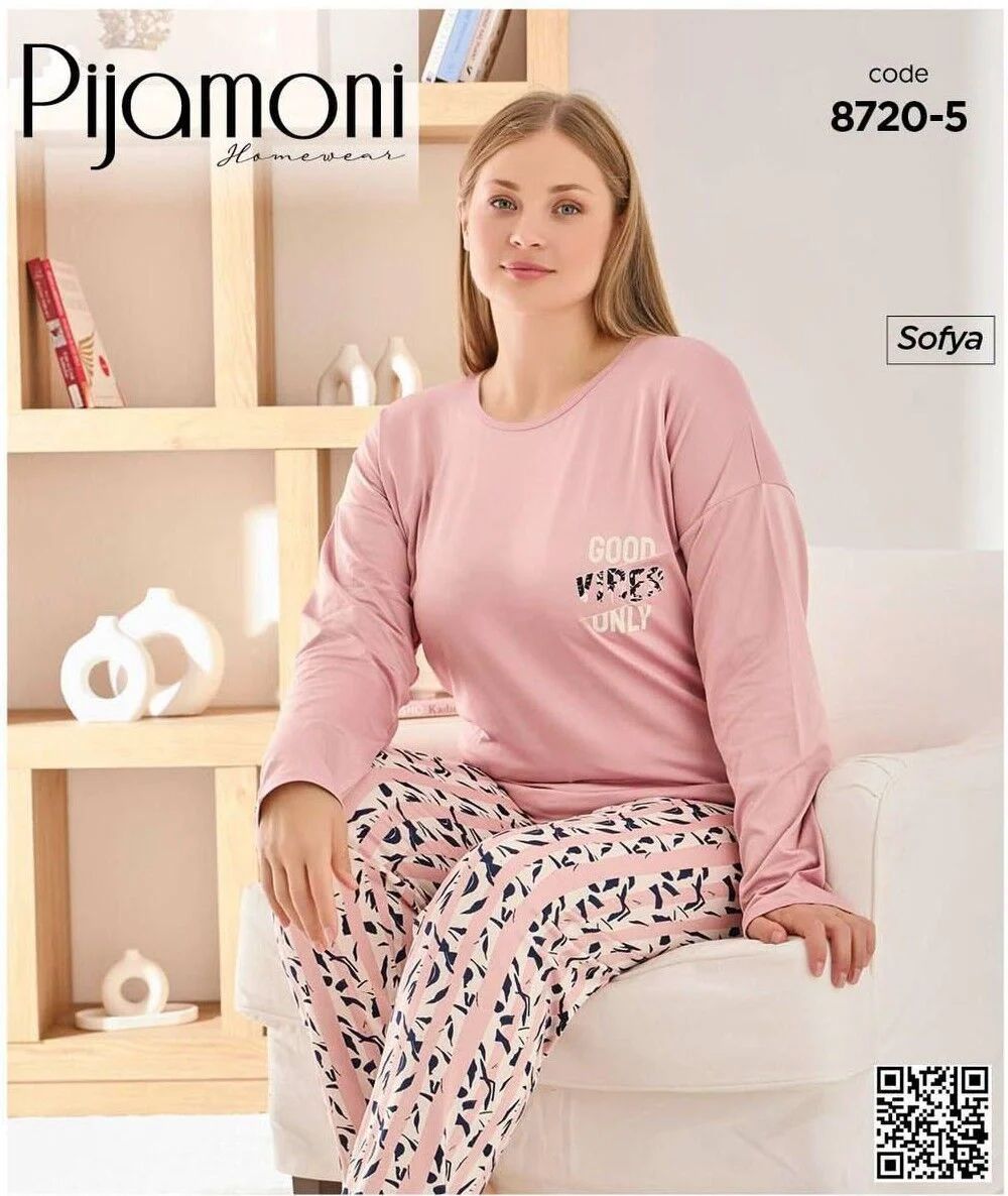 Good Vibes Only Baskılı Pijama Takımı 8720-5