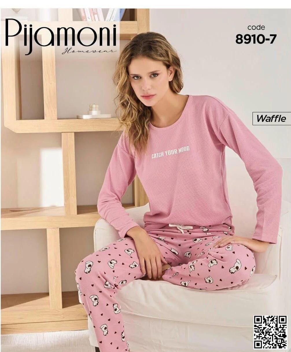 Kedili ve Kalp Desenli Pijama Takımı 8910-7