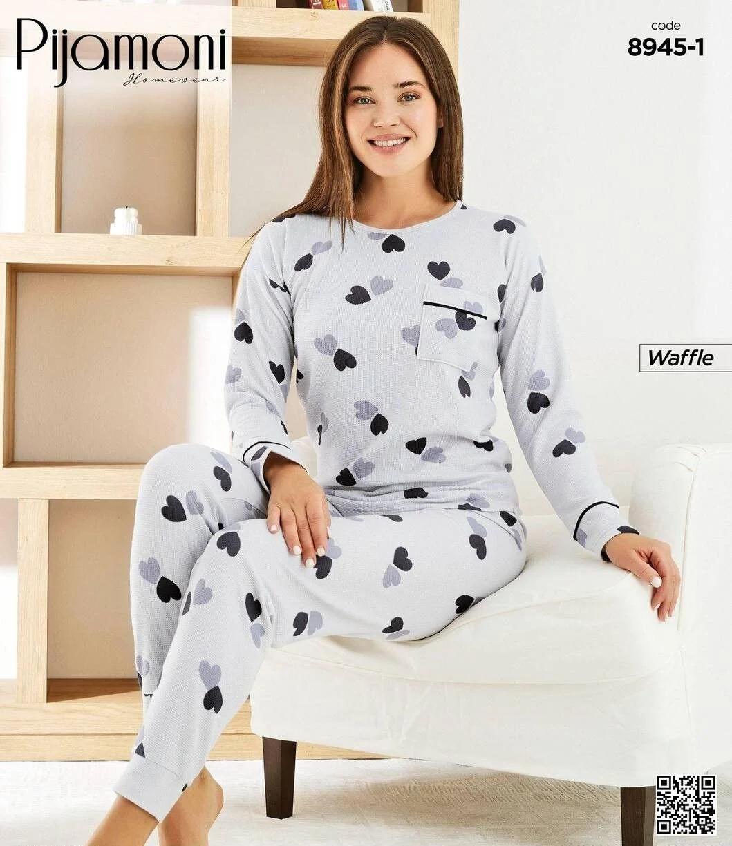 Kalp Desenli Pijama Takımı 8945-1