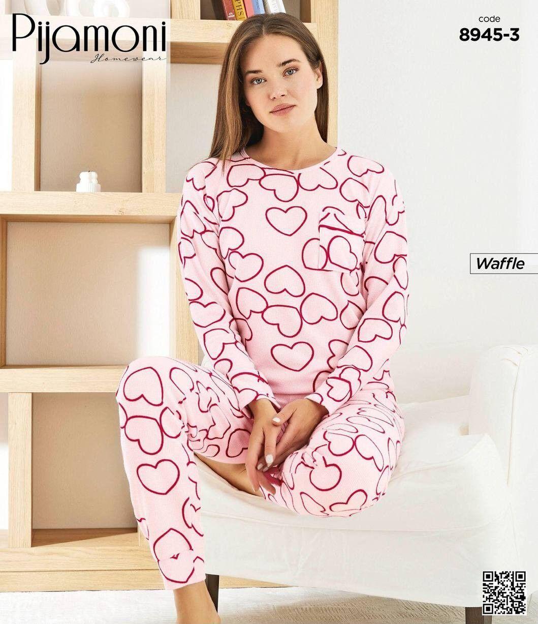 Kalp Desenli Pijama Takımı 8945-3