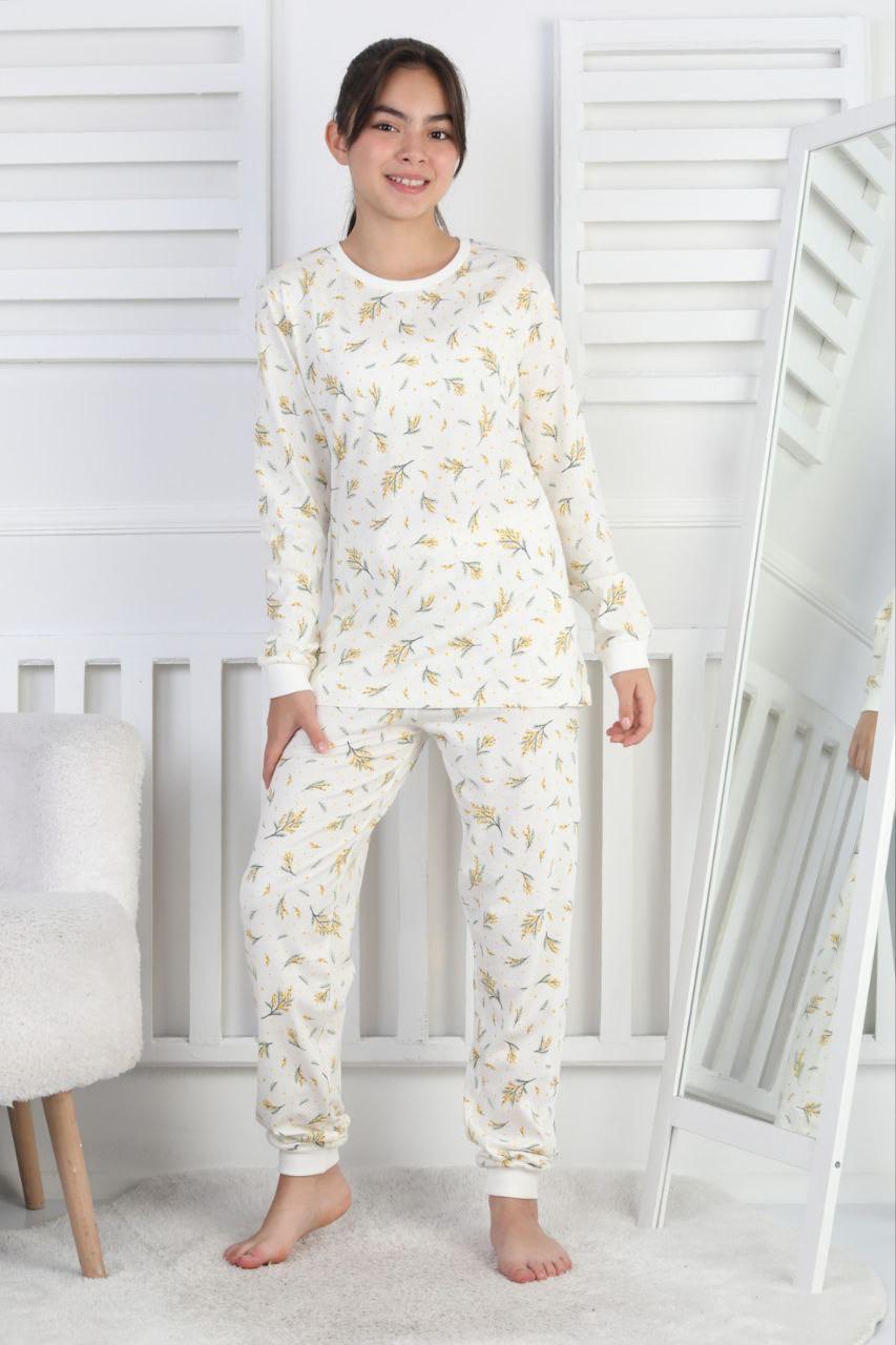 Yaprak Desenli Kız Çocuk Pijama Takımı 51512