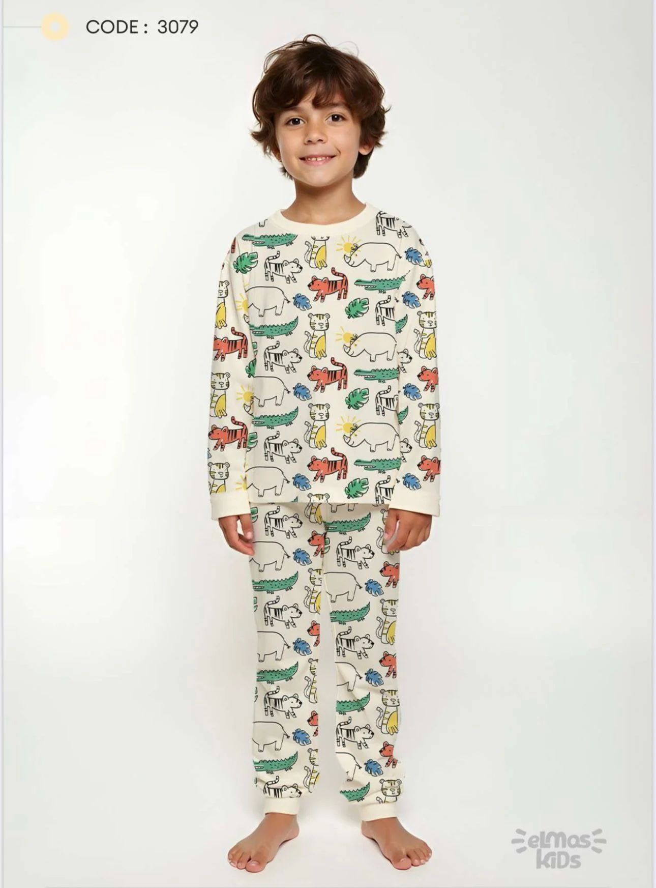 Karışık Desenli Erkek Çocuk Pijama Takımı 3079