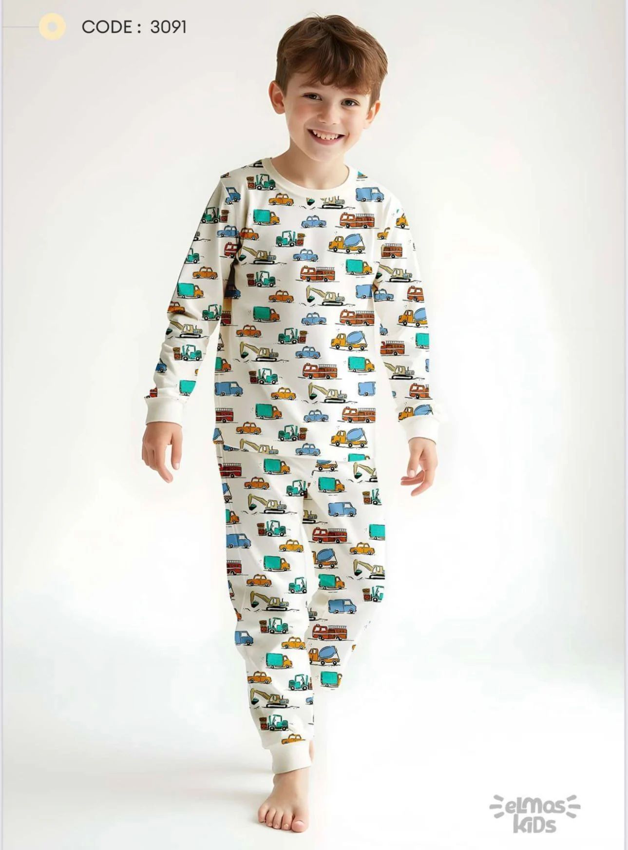 Karışık Desenli Erkek Çocuk Pijama Takımı 3091