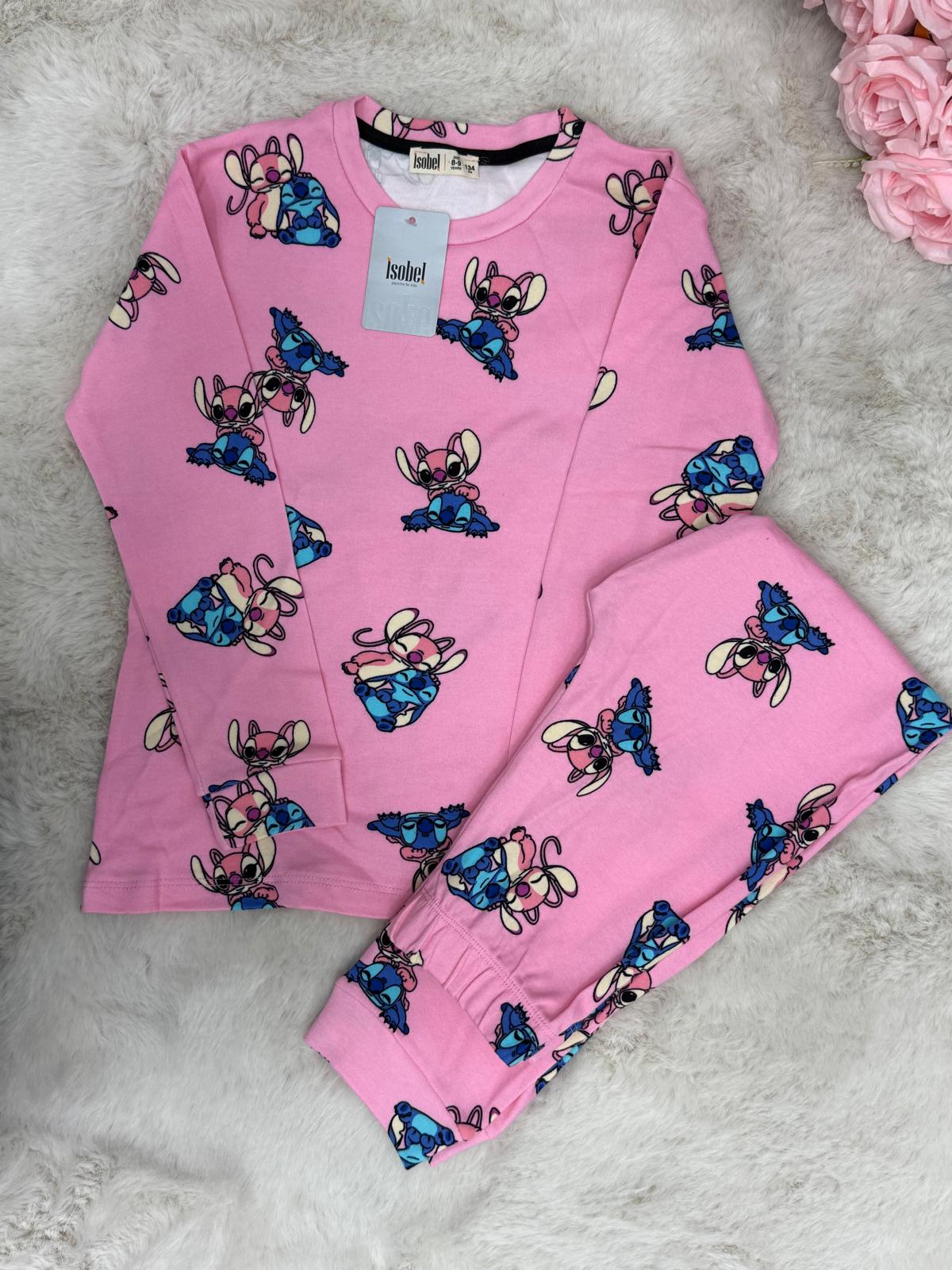 Stic Desenli Kız Çocuk Pijama Takımı