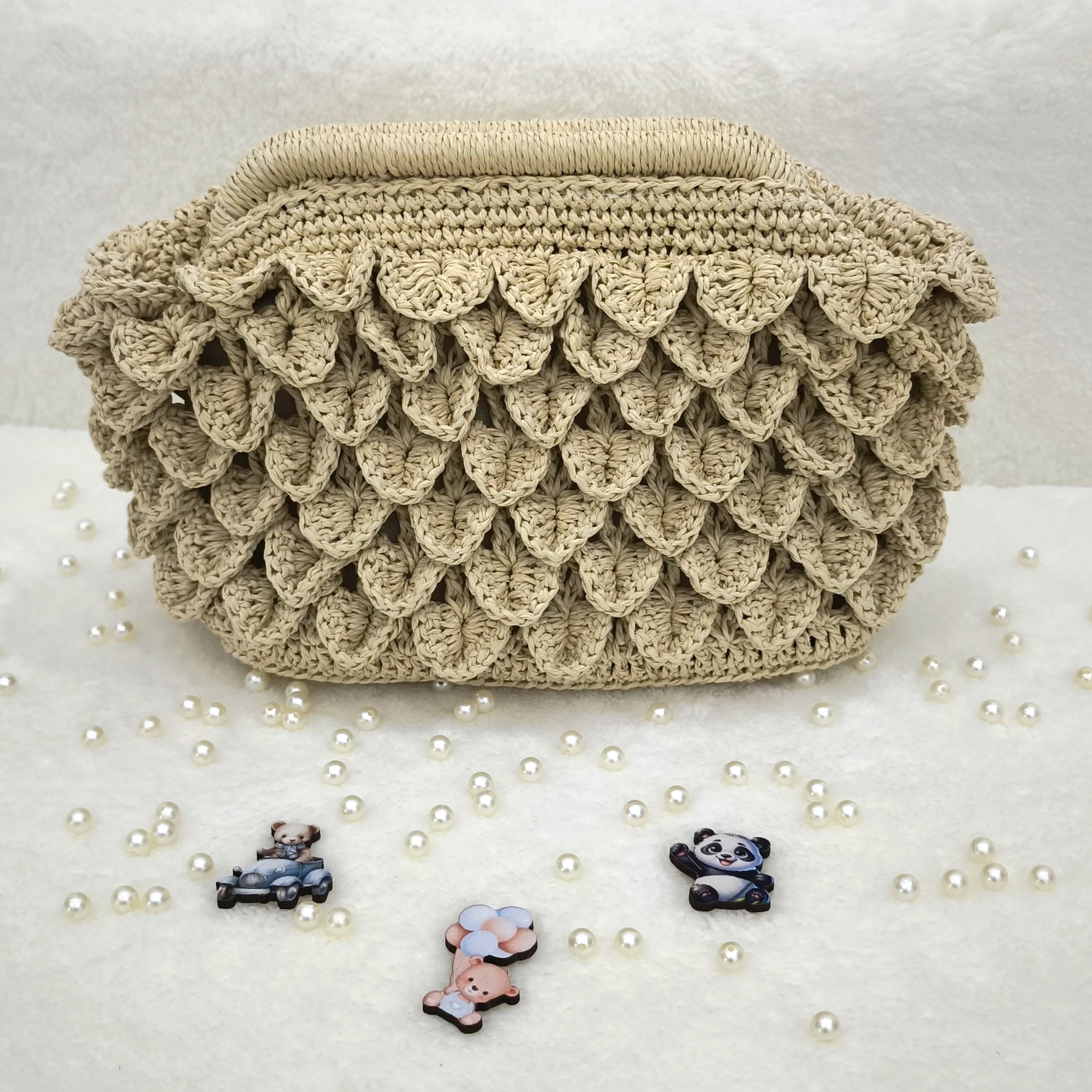 El Örgüsü Clutch Çanta – Özel Pul Örgülü Tasarım