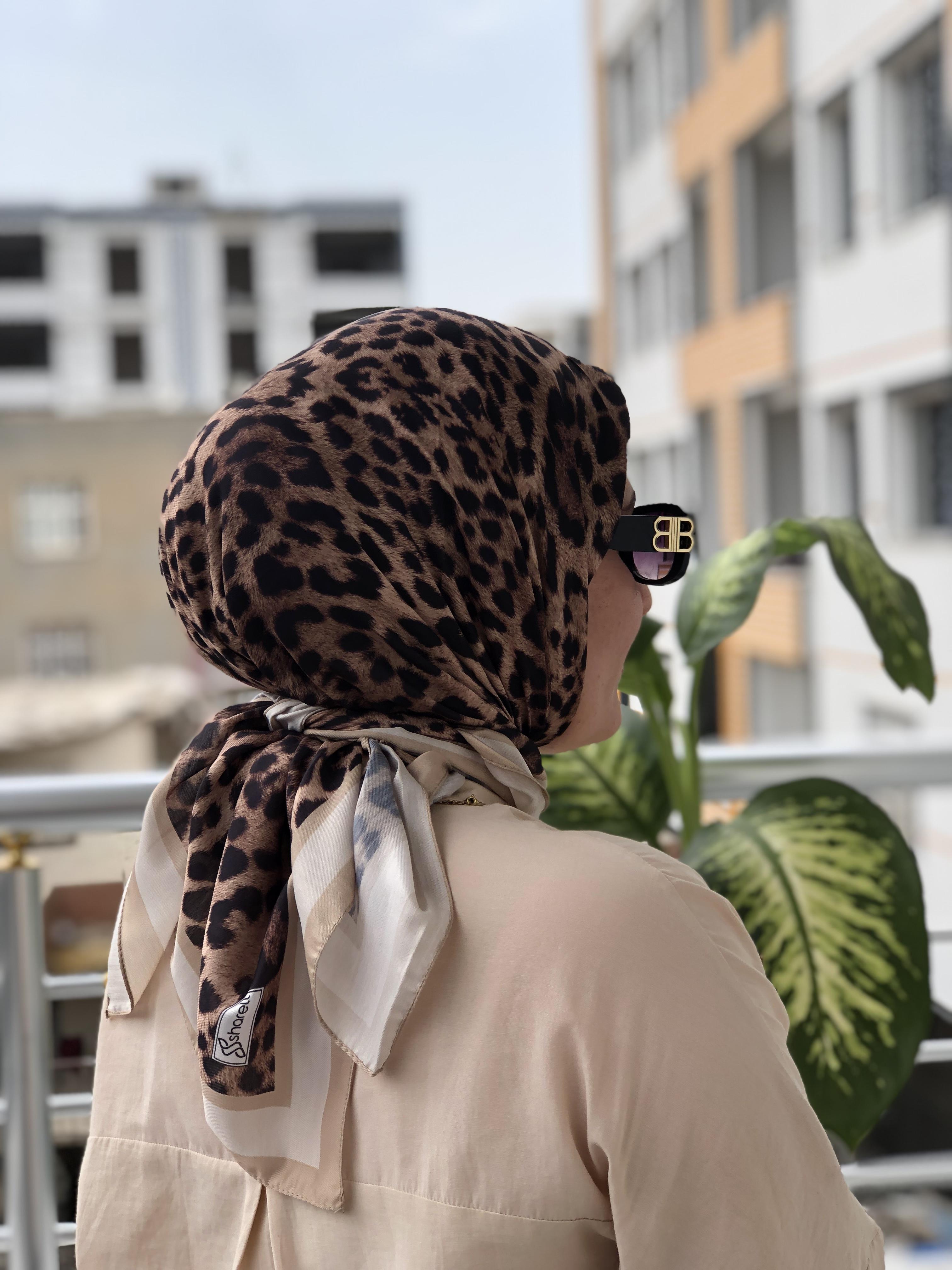 Leopar soft eşarp