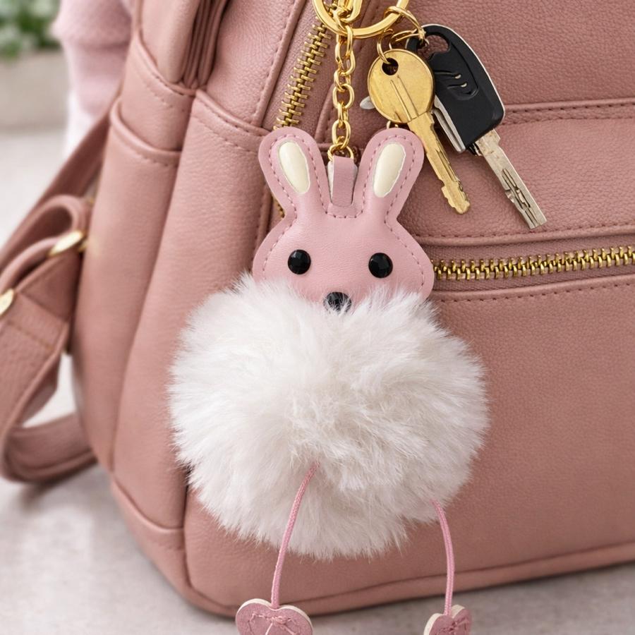 Sevimli Tavşan Peluş Çanta Charm Anahtarlık