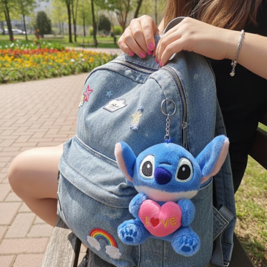 Mavi Stitch Peluş Oyuncak Anahtarlık Charm